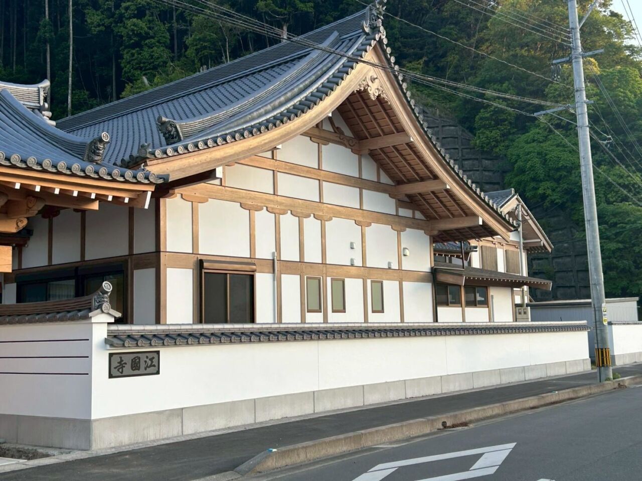 庫裡新築工事 道路側から見た外観